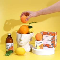 4x Bomba do Kúpeľa s Vitamínom C a Esenciálnymi Olejmi
