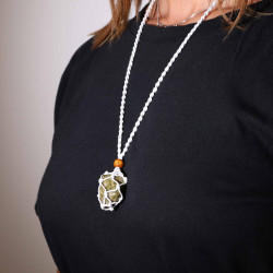 10x Šnúrka na Náhrdelník z Drahých Kameňov 45 cm - Biela