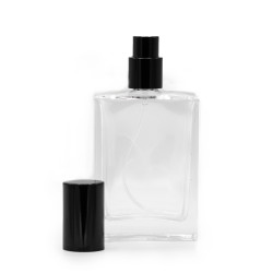 6x 50 ml Hranatá Robustná fľaša, Čierny Sprej a Uzáver