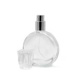 6x 30 ml Oválna Fľaška, Strieborný Sprej a Krištáľový Uzáver