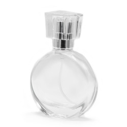 6x 50 ml Oválna Fľaška, Strieborný Sprej a Krištáľový Uzáver
