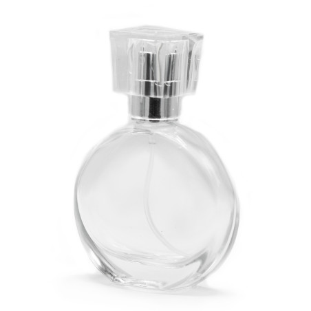 6x 50 ml Oválna Fľaška, Strieborný Sprej a Krištáľový Uzáver