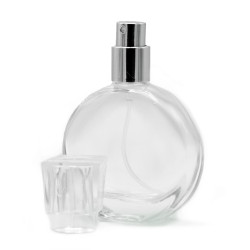 6x 50 ml Oválna Fľaška, Strieborný Sprej a Krištáľový Uzáver