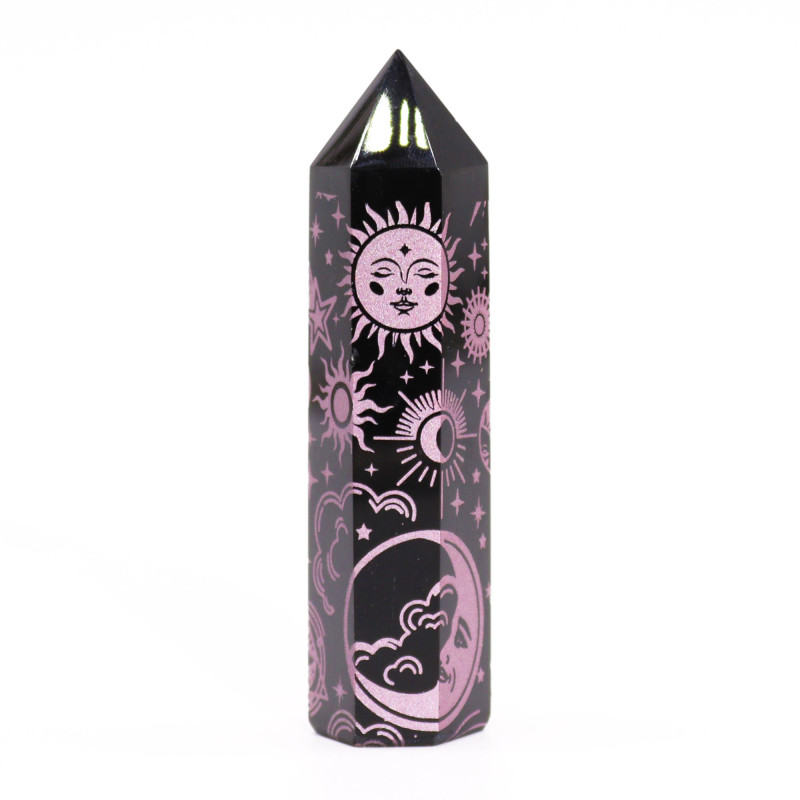 Čierne Obsidiánové Hroty (cca 60-70 g, 9 cm) - Mystický Príbeh - Ružov