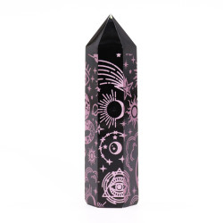 Čierne Obsidiánové Hroty (cca 60-70 g, 9 cm) - Mystický Príbeh - Ružov