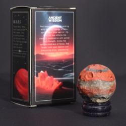 Červený Jaspis na Solárnom Stojane zo Zlatého Kameňa - Mars 40mm