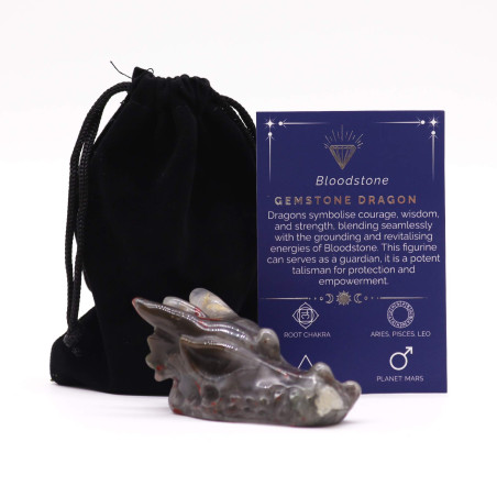 Drahokam Veľká Dračia Hlava - Krvavý Kameň 60x30x35mm