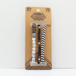 4x Prémiové Pánske Súpravy Náramkov – Biele a Čierne (rôzne)