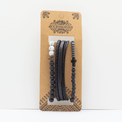 4x Prémiové Pánske Súpravy Náramkov – Biele a Čierne (rôzne)