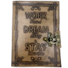 Kožený Zápisník – Obyčajný Papier – Work & Dream Big (12.5cmX17.5cm) –