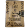Kožený Zápisník – Obyčajný Papier - Life is Better with Friends (12.5c