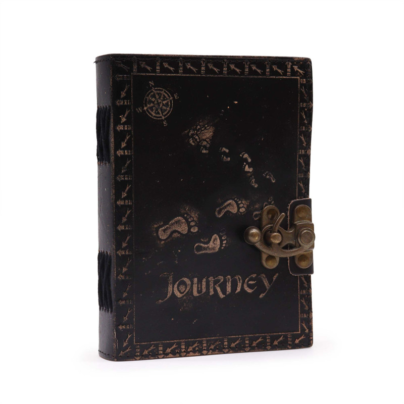 Kožený Zápisník – Obyčajný Papier - Journey (12.5cmX17.5cm) - Tmavohne