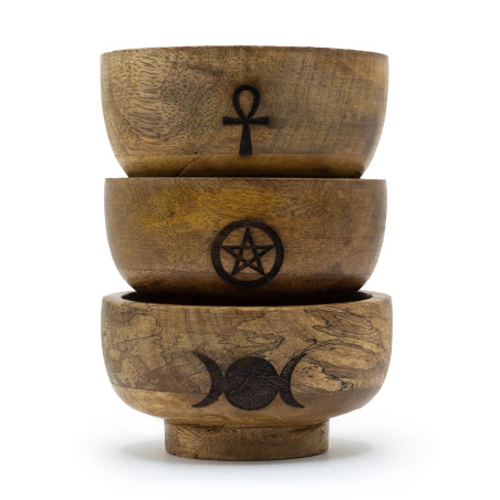 3x Malá Rituálna Miska na Vonné Tyčinky a Kužele 11x5.5 cm - (Pentagon