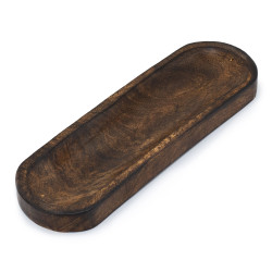 4x Veľký Stojan na Vonné Tyčinky 30x10cm - Klasické Mangové Drevo