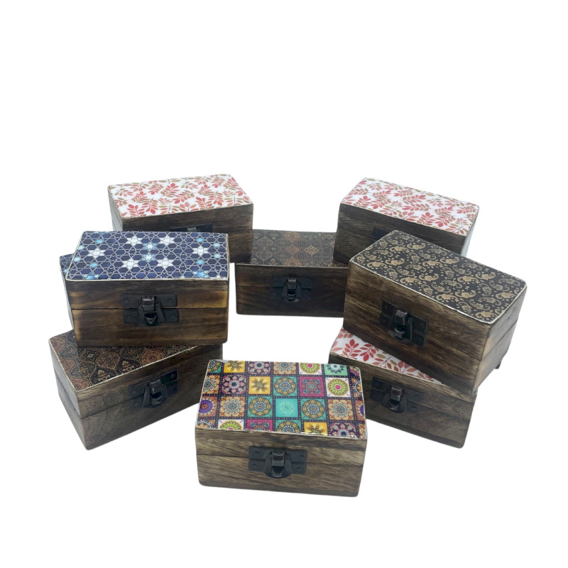 10x Drevené Krabičky na Tabletky 9x5x4cm - Práca Meena - Rôzne