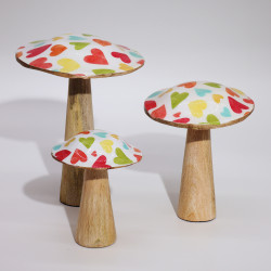 4x Stredný Hríb - 15cm - Pastelové Srdcia