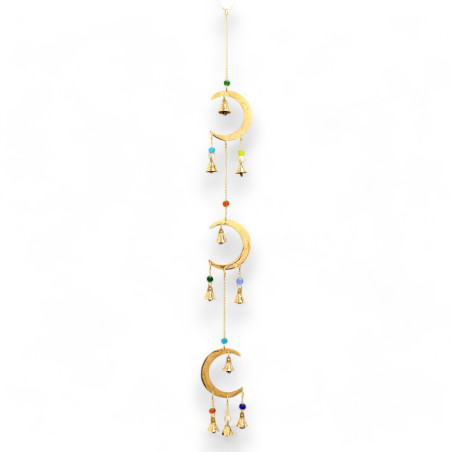4x Indická Zvonkohra - Mesiac - 10 Zvončekov - 6,5 x 63 cm