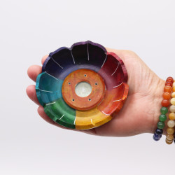 Stojan na Vonné Tyčinky Lotosový Kvet 10x3cm - Čakra Farby