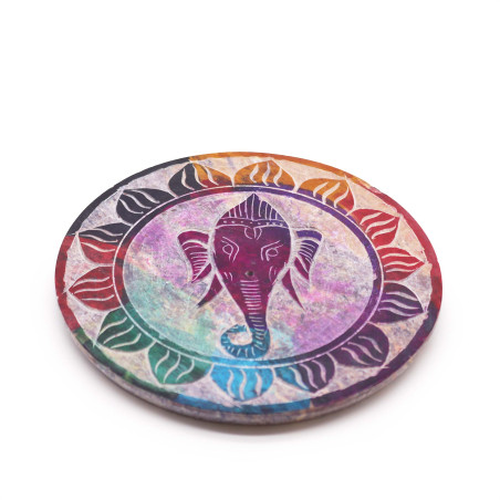 4x Stojan na Vonné Tyčinky Disk 10cm - Ganesha