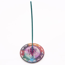 4x Stojan na Vonné Tyčinky Disk 10cm - Ganesha