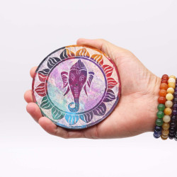 4x Stojan na Vonné Tyčinky Disk 10cm - Ganesha