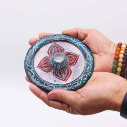 2x Stojan na Vonné Tyčinky Disk 12cm - Štyri Okvetné Lístky (stojan na