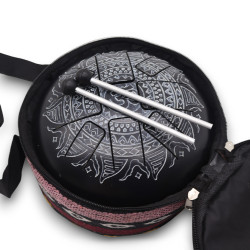 Veľký Happy Bubon Óm Mandala Gravírovaný- 22x15cm