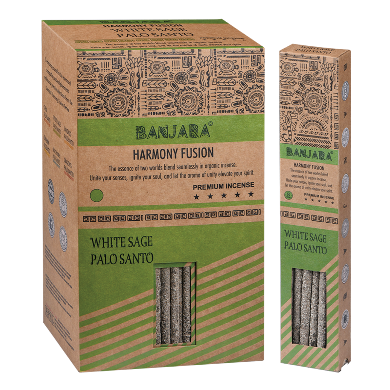 12x Vonné Tyčinky Banjara Palo Santo - Biela Šalvia