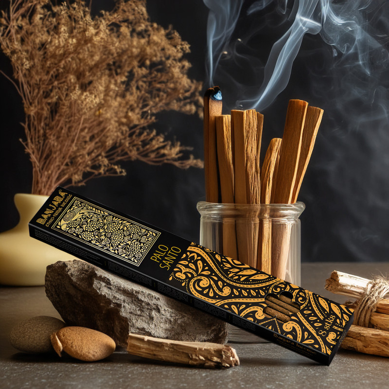 12x Extra Dlhé Vonné Tyčinky Banjara - Palo Santo