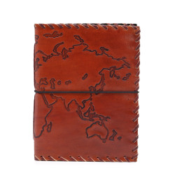 Cestovný Zápisník so Zavinovačkou - Svetlo Hnedý - 96 strán - 17x13cm