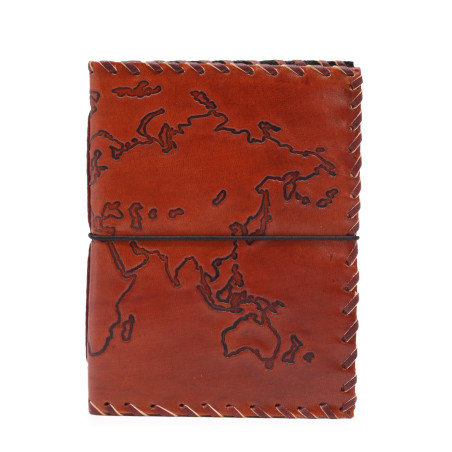 Cestovný Zápisník so Zavinovačkou - Svetlo Hnedý - 96 strán - 17x13cm