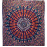 Dvojitá Bavlnená Prikrývka + Záves na Stenu - Peacock Mandala - Modrá