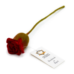 6x Plstené Kvety - Červené Ruže