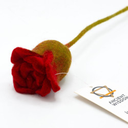 6x Plstené Kvety - Červené Ruže