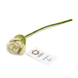 6x Plstené Kvety - Biele Ruže