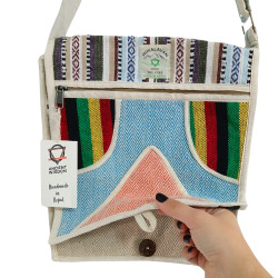 Konopná Taška na Notebook cez Rameno - Trojuholník