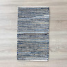 Malý Koberec z Juty a Recyklovanej Bavlny - 50 x 90 cm - modrý