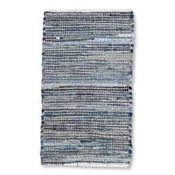 Stredný Koberec z Juty a Recyklovanej Bavlny - 90 x 150 cm - Modrý