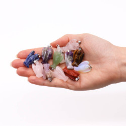 120x Prívesky z Drahých Kameňov so Závesnými Šnúrkami a Flexi Rámom