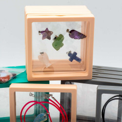 120x Prívesky z Drahých Kameňov so Závesnými Šnúrkami a Flexi Rámom