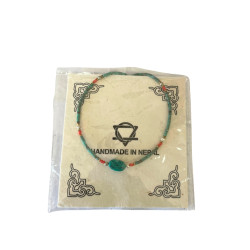 Nepálsky Náhrdelník s Extra Jemným Drahokamom - Tyrkys a Kameň