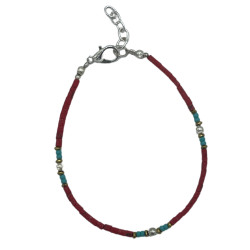 Nepálsky Náramok s Extra Jemným Drahokamom - Korálkový Kmeňový Coral