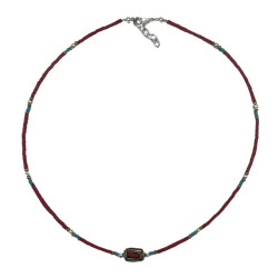 Nepálsky Náramok s Extra Jemným Drahokamom - Ružový Koral & Tyrkysové 