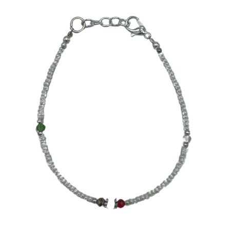 Nepálsky Náramok s Extra Jemným Drahokamom - Perly a Brúsené Korálky