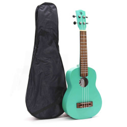 Ručne Vyrábané Ukulele - Tyrkysová Povrchová Úprava (4 struny)