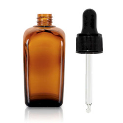 64x 50ml Jantárová Sklenená Alchymistická Fľaša s Pipetou