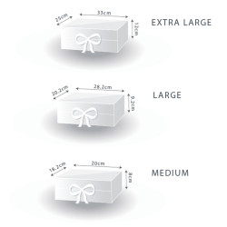 3x Plochá Darčeková Krabička - Veľká (28.2x20.2x9.2cm) - Červená