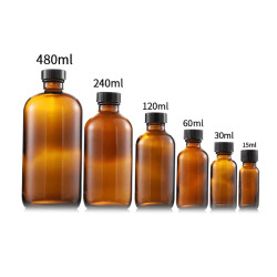 80x 60ml Boston Fľaša z Jantárového Skla