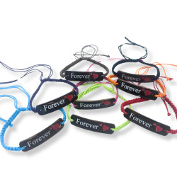 12x Ručne Vyrábané Náramky Priateľstva - Kokos - Potlač Priatelia (rôz