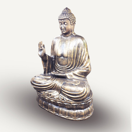 Veľký Starožitný Zlatý Budha Učenie na Lotosovom Kvete - 2m
